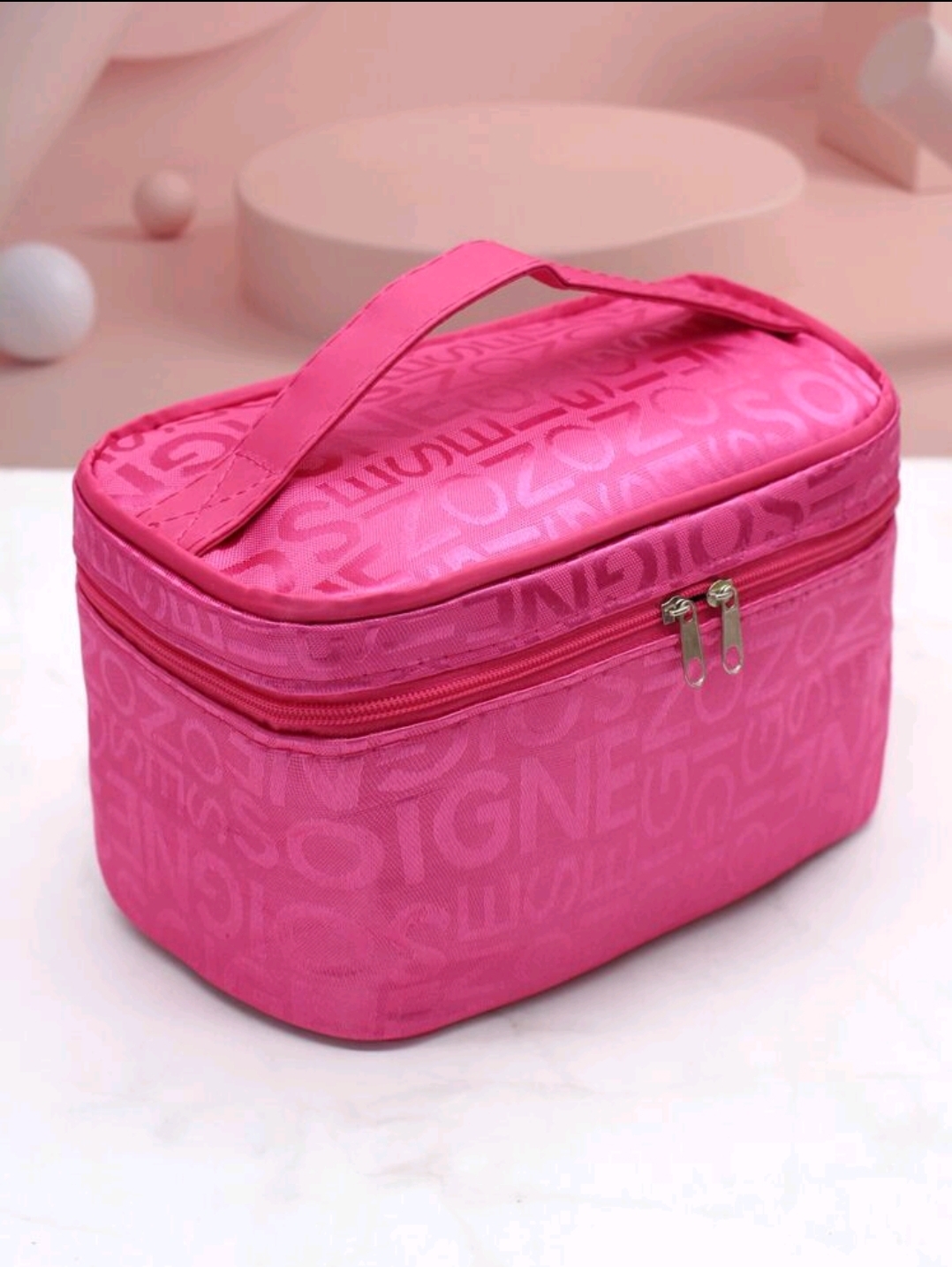 ESTUCHE ROSADO PARA MAQUILLAJE CON DOBLE CIPPER  M9